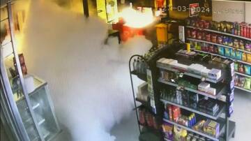 Three men set off a smoke security system after they allegedly broke into the Melbourne convenience store on March 27. Picture supplied