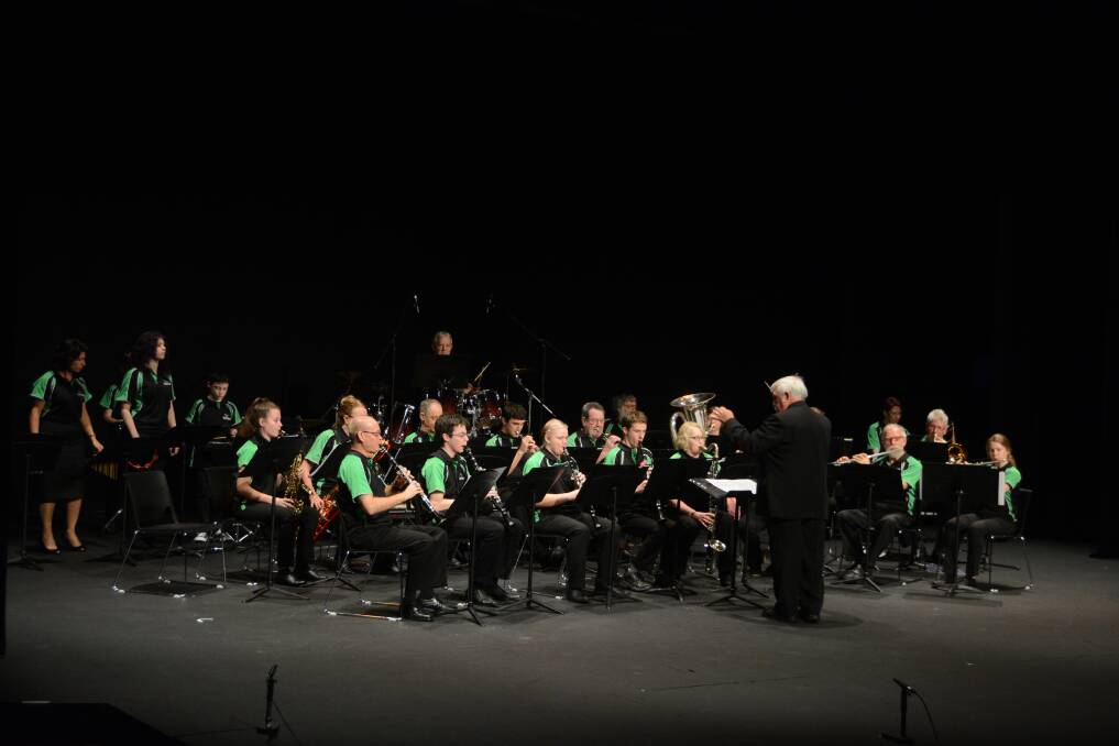 Manning Valley Concert Band: Pictured at the Taree and District Eisteddfod grand concert. They will present a concert in Taree this Sunday.