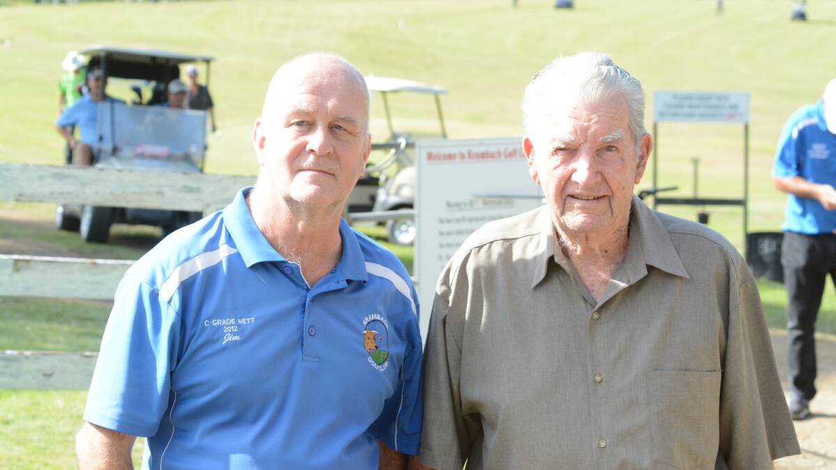 Krambach Golf Club's assistant secretary Jim Land with Tom Paterson at the club's final open day conducted on Sunday.