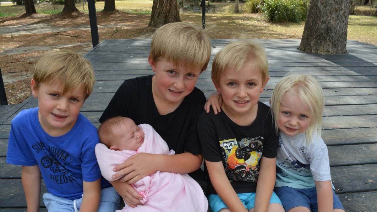 Maya with her brothers, Asher, Brodie, Jarrah and Archie.