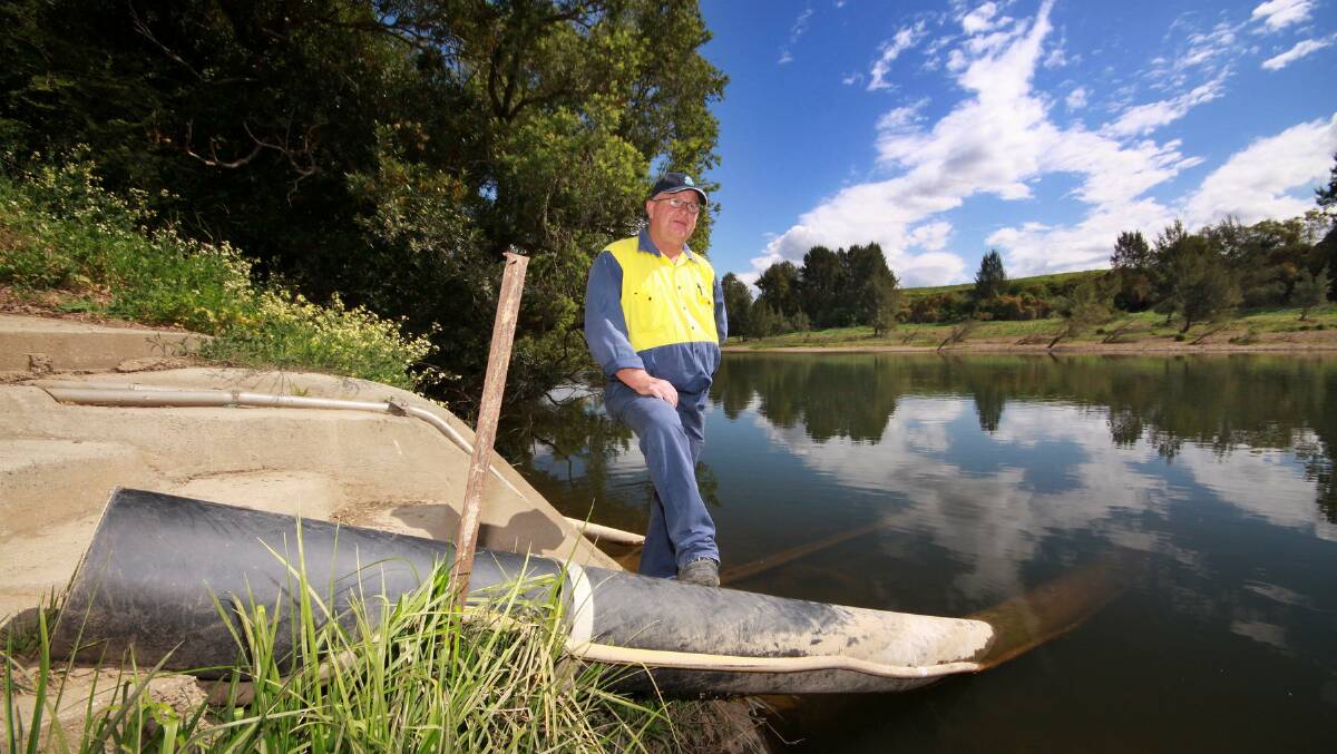 Manning Water Coordinator, Geoff Kerr at the intake from the Manning River
