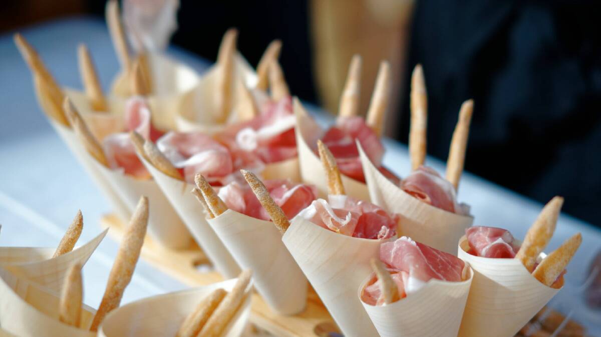 Prosciutto cones were a neat way to enjoy the cured meat 