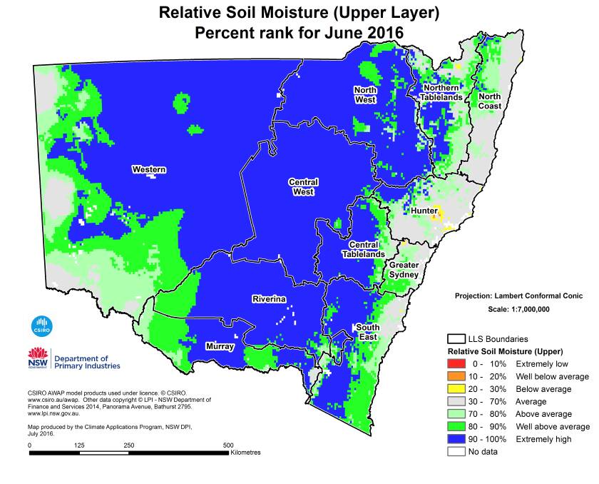 Image - Relative Soil Moisture Map June 2016