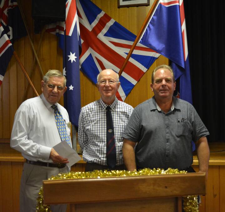 Gloucester Soldiers Club donation: John Rooimans from Legacy, Bob Hewett from RSL and Anthony Hughes from Gloucester Soldiers Club.