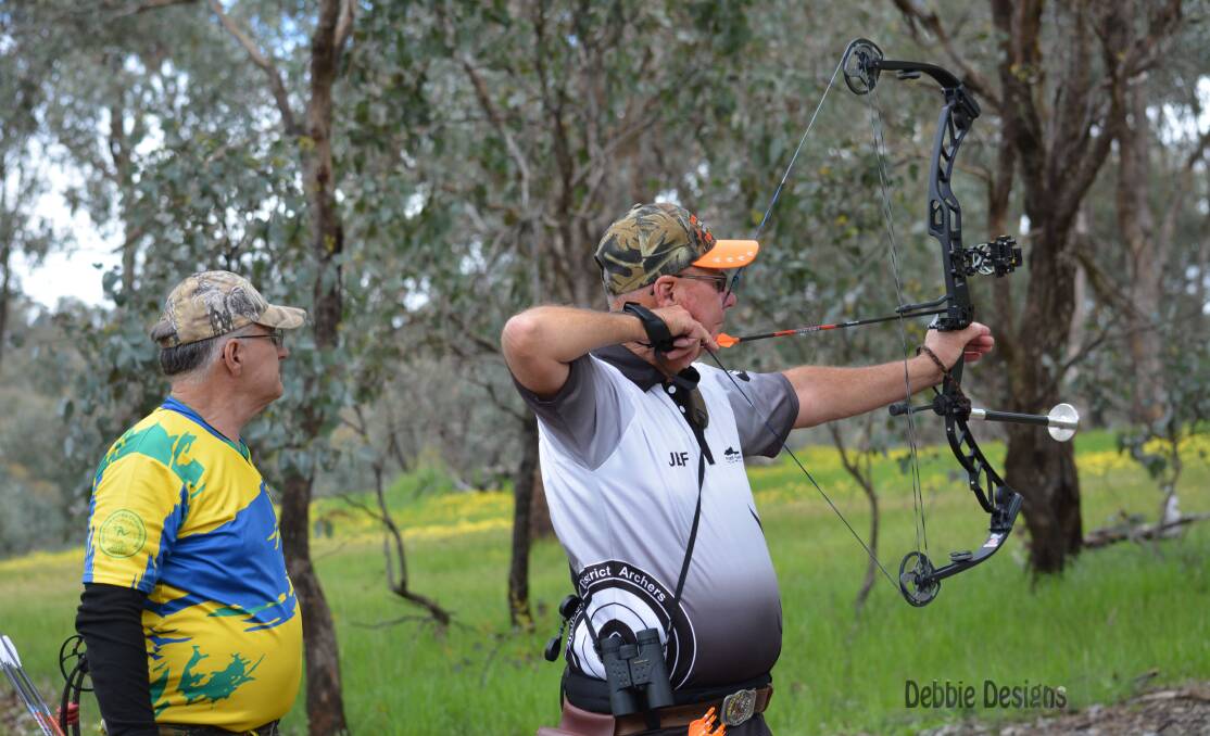 Taking aim: Jeff Jennings takes aim as he prepares to shoot his arrow during the 2016 World Field Archery Championships. Picture: Supplied