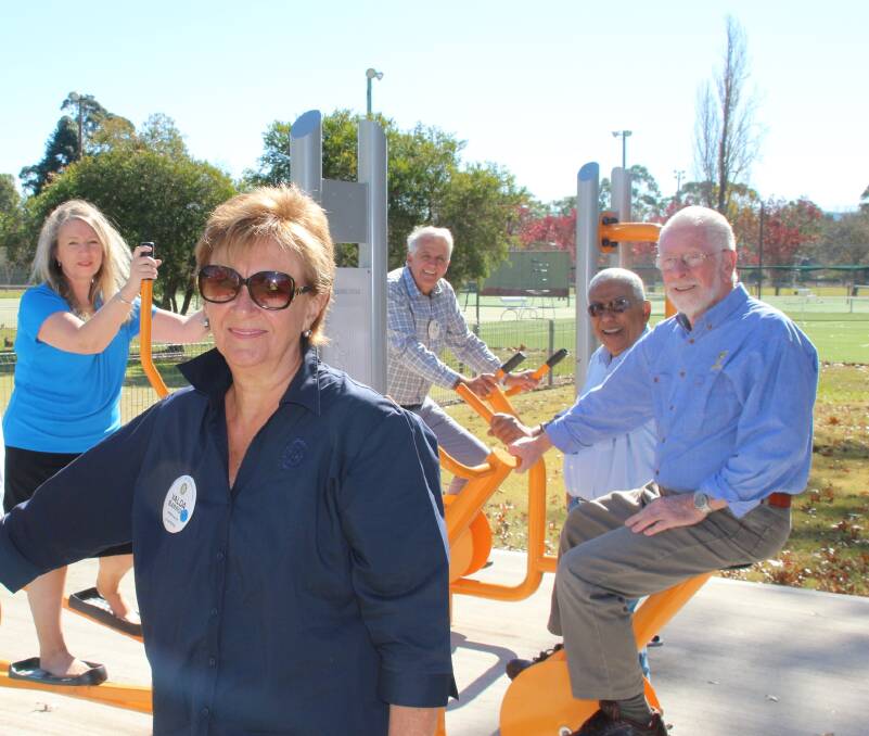 Gloucester Rotarian's: Sharee Abeysekera, Valda Barron, Ray Martin, Jim De Silva and John Read test out the new equipment. Picture: Supplied