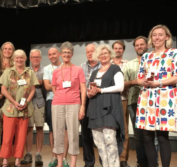 A successful day: Presenters from Saturday's workshops gather on stage for a thank you and a photo. Picture: Supplied