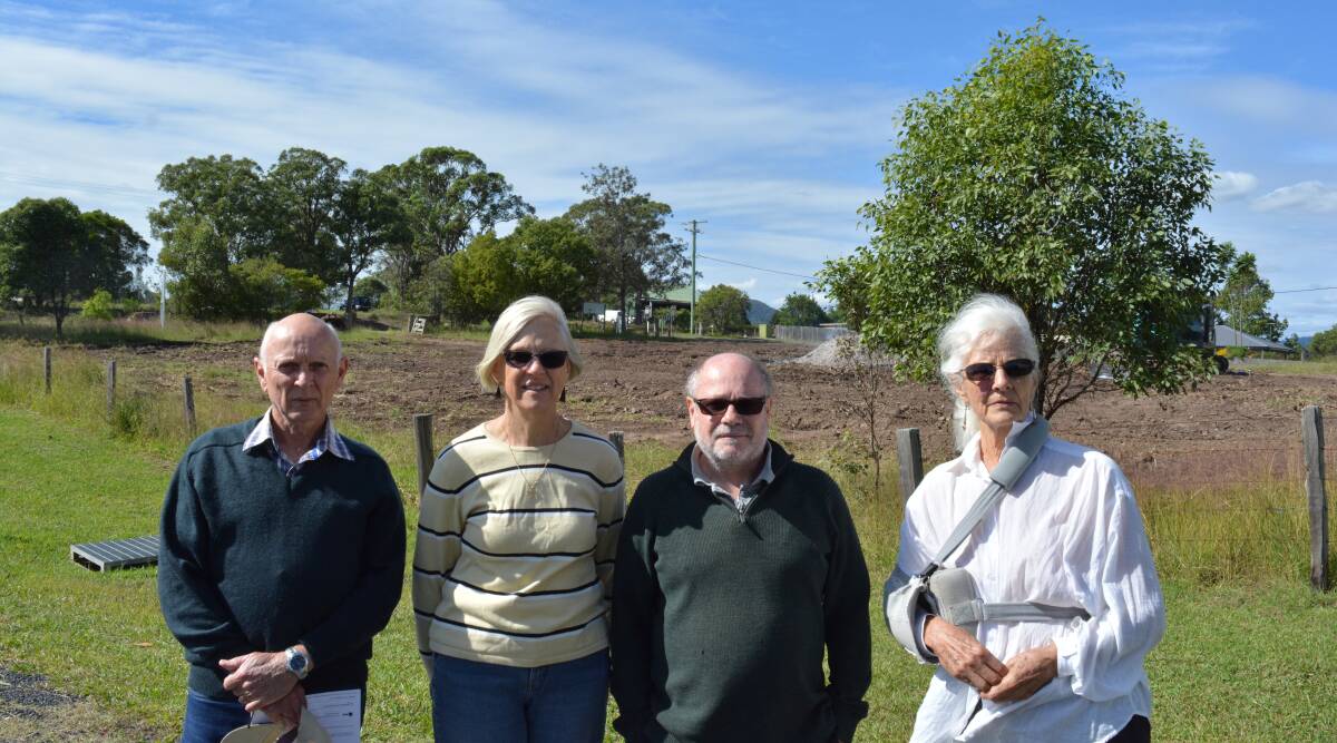 Looking to bring awareness to the community: Gloucester Environment Group members Jeff Kite, Hilary Kite, Peter Moon and Penny Drake-Brockman at the site. 