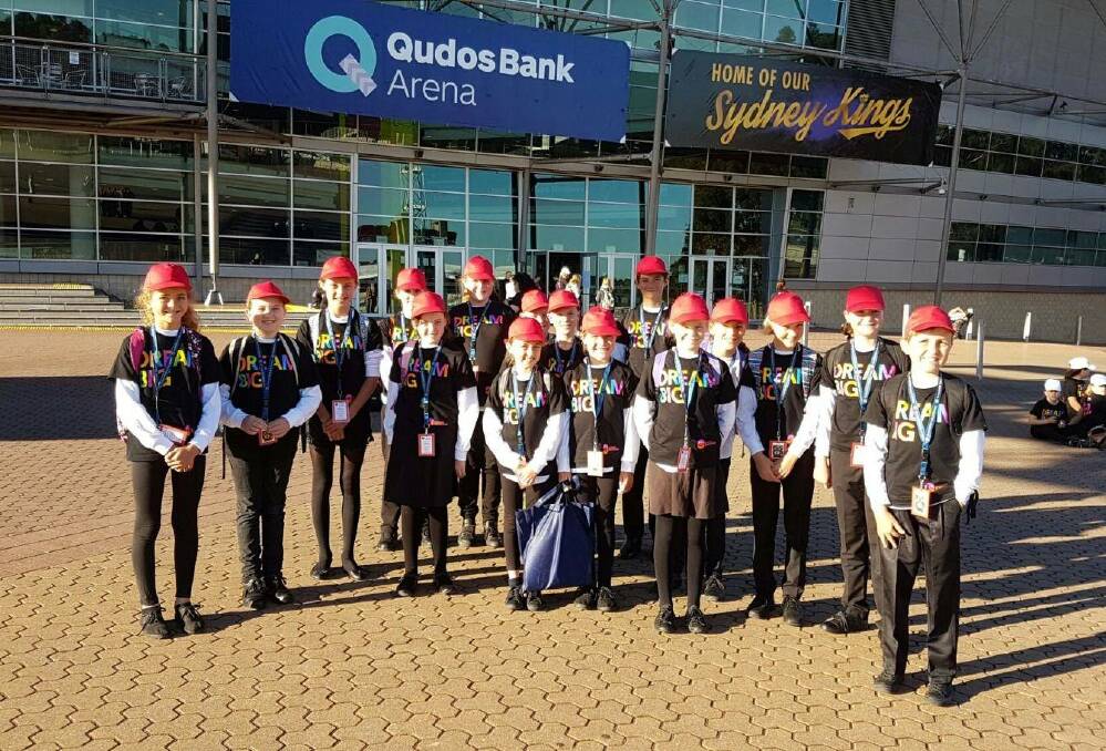 Singing sensation: Gloucester Public School choir members who took part in the School Spectacular in 2016 at Sydney Olympic Park. Picture: Supplied