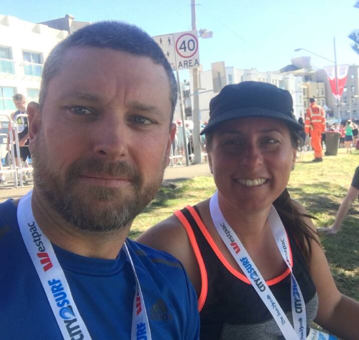 Taking on the challenge: Andrew and Caroline Blamires were among the runners who went to Sydney for the event. Photo: Supplied