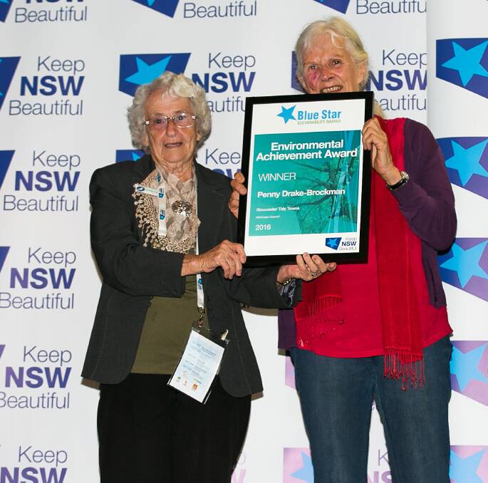 Taking home the top prize: Norma Fisher and Penny Drake-Brockman accept the award with pride during the ceremony on Saturday night. Picture: Supplied
