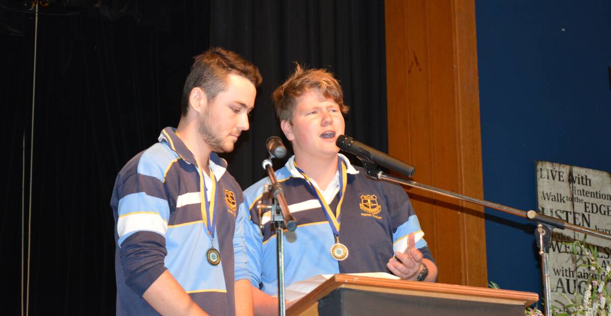 SRC Reflections: Jordan Dunn and Patrick Skelton reminisce on the past year of fundraisers and spirit day events held by the SRC. Picture: Anne Keen 