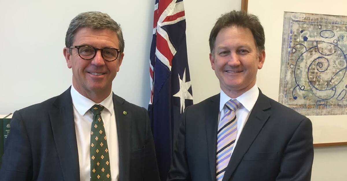 Federal Assistant Minister for Rural Health Dr David Gillespie MP with President of the Australian Medical Association (AMA) Dr Michael Gannon. 