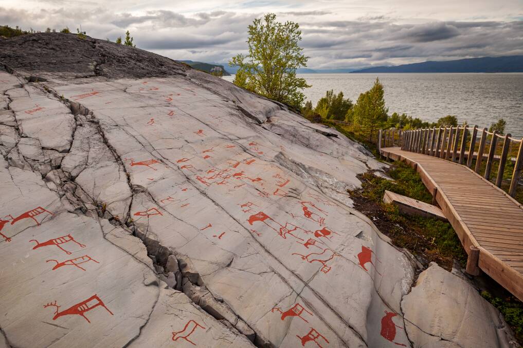 Prehistoric petroglyphs landscape view in Alta, Norway. Picture Shutterstock