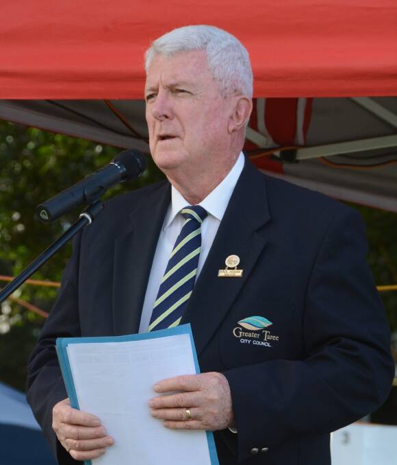 Former mayor Paul Hogan thanked all members of council in an emotional address. Members of the public had an opportunity to farewell Greater Taree City Council at the Fotheringham Park ceremony. 
