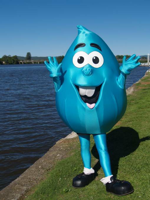 Dropping by: Whizzy the Waterdrop will be visiting preschools, libraries and community events for National Water Week.