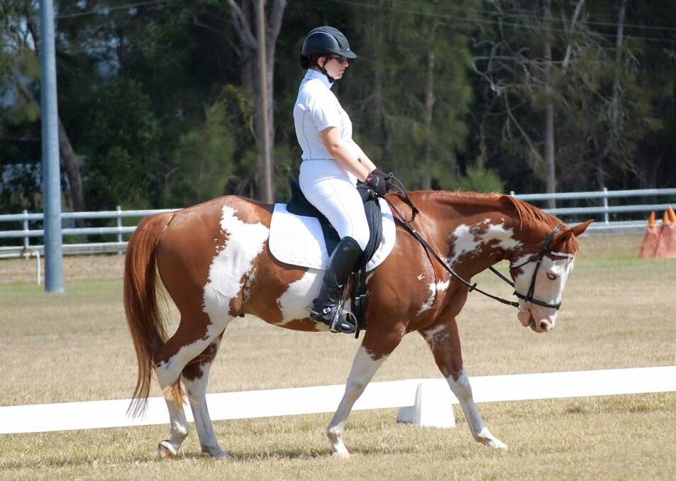 Scholarship recipient: Tinonee equestrian Jasmine Chamberlain riding Sunny Bill Williams. Photo: supplied.
