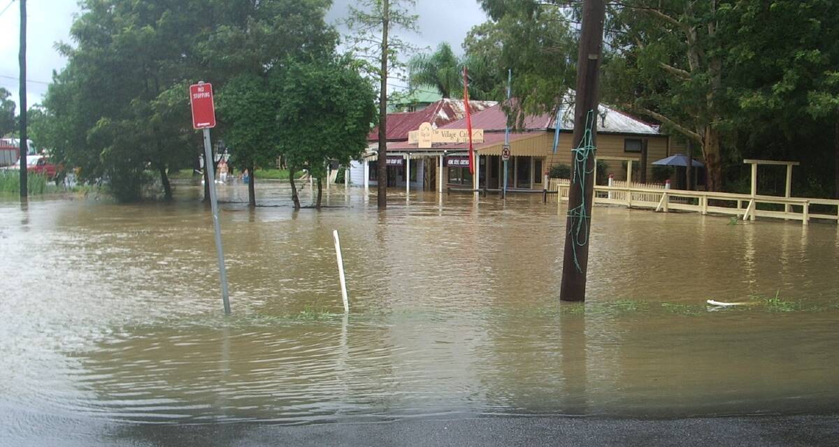 Extensive flooding occurred in Nabiac's town centre during the January 2010 flood.