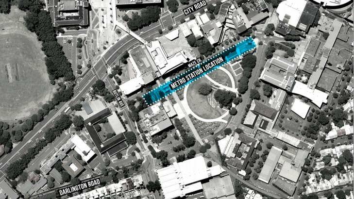Sydney University's preferred site for a train station on Maze Crescent. Photo: Supplied