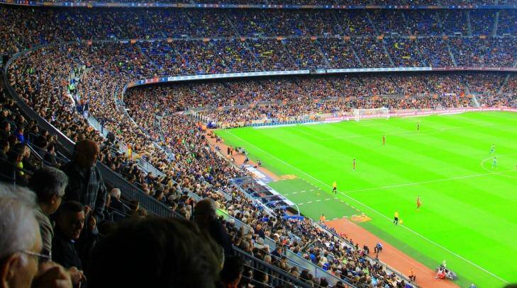 Match between Barca and Eibar at Camp Nou, Barcelona. Photo: Belinda Jackson