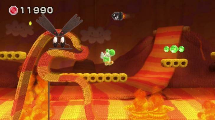 In <i>Yoshi's Woolly World</i>, caves are made of cushions and lava is a giant red and yellow scarf being rolled out by a felt volcano. It will still burn you if you touch it though. 
