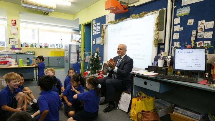 NSW Education Minister Adrian Piccoli, who visited Ultimo Public School in December 2014, has ignored advice from the McLachlan Lister report. Photo: Peter Rae