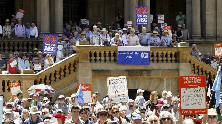 Protesters also gathered at Town Hall in Sydney. Photo: James Brickwood