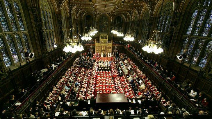 The House of Lords (lords seen in red robes). Photo: Fairfax