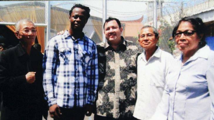 Okwudili Ayotanze (second from left) is on death row with Australians Andrew Chan and Myuran Sukumaran.  Photo: Supplied