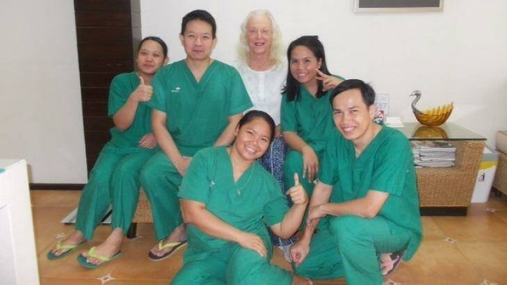 Counting down: Robyn Thorne with the Thailand medical team before the gender surgery.