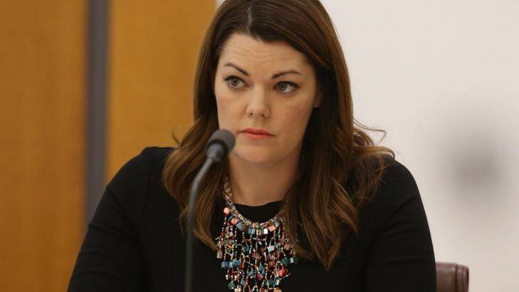 Senator Sarah Hanson-Young was accused of "peddling lies" by chair of the committee, Senator Ian Macdonald. She replied: "You are a joke." Photo: Andrew Meares