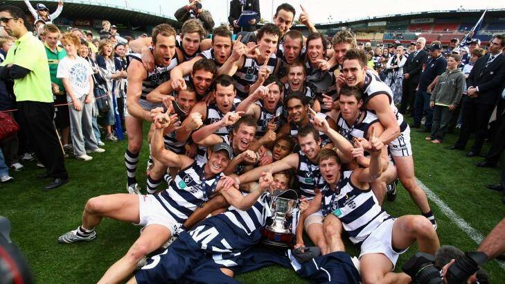 Geelong completed the VFL/AFL double in 2007. Photo: John Donegan