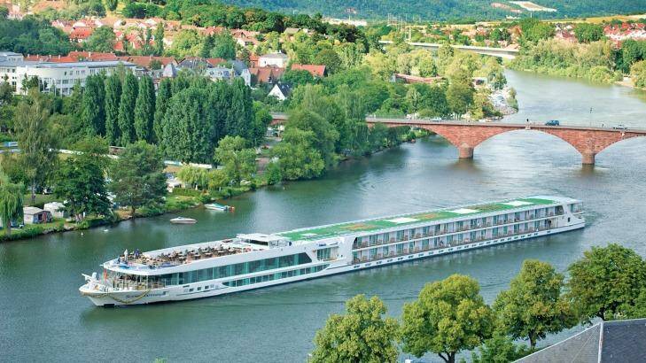 The Scenic Emerald cruise ship on the Rhine.