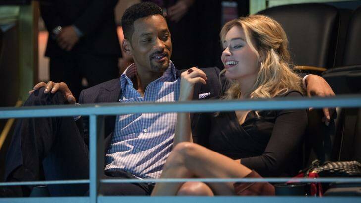 Margot Robbie and Will Smith in <i>Focus</i>. Photo: Frank Masi