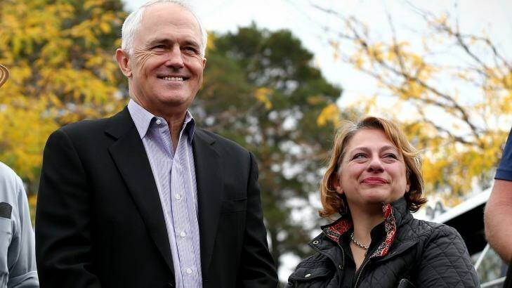Prime Minister Malcolm Turnbull and former MP Sophie Mirabella in Canberra last weekend. Photo: Alex Ellinghausen.