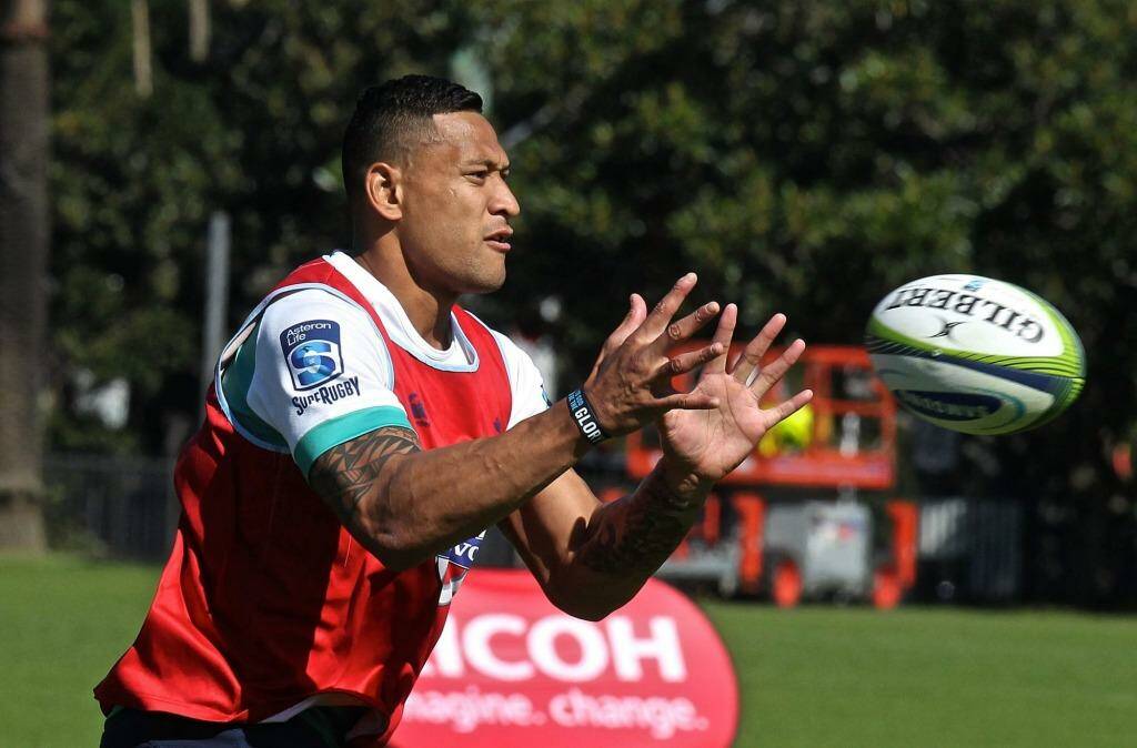 Little joy in Canberra: Israel Folau during the Waratahs training at Moore Park Tuesday. Photo: Ben Rushton