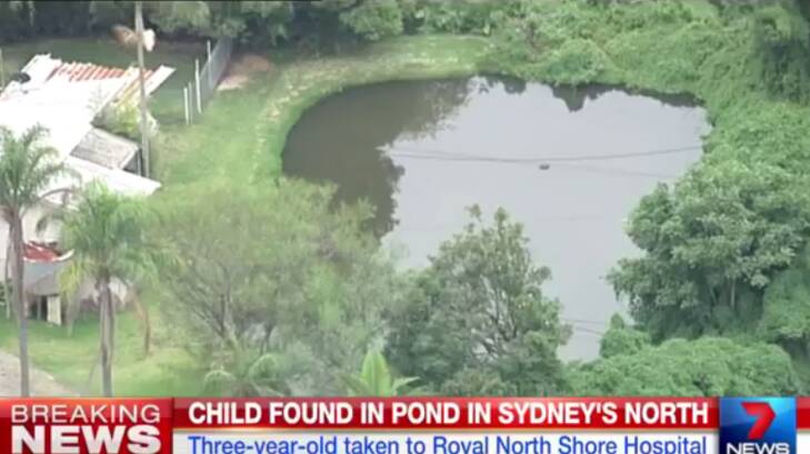 The three-year-old was pulled from a pond at the Ingleside home.  Photo: Channel Seven
