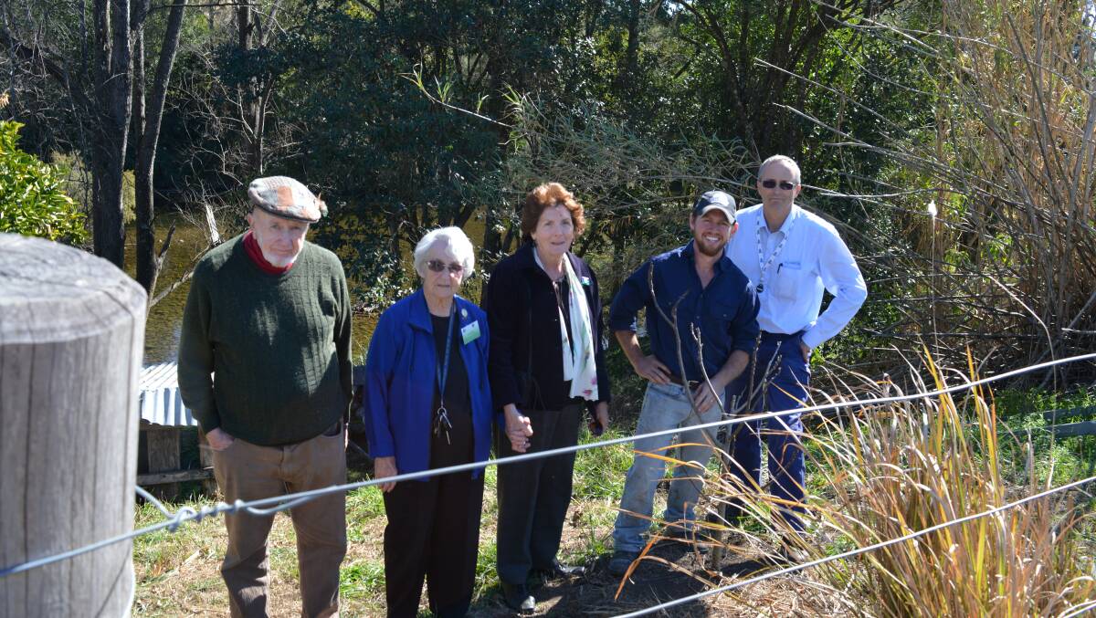 Members of the Tidy Towns committee with assessor Moira Ryan and dairy farmer James Laurie on his property at Barrington earlier this year. 