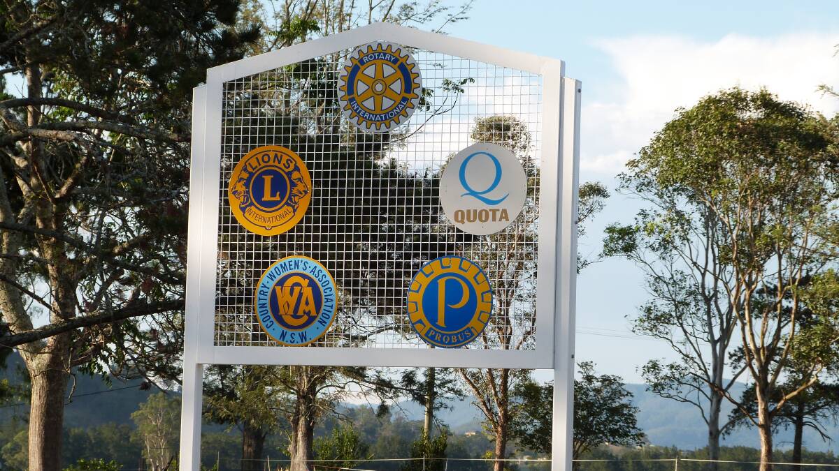 One of the new service club signs erected by Rotary. 