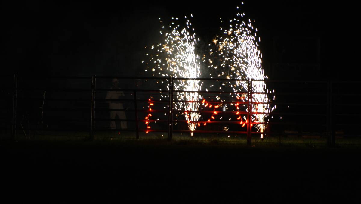 The start of the fireworks display for the 100th Gloucester Show.
