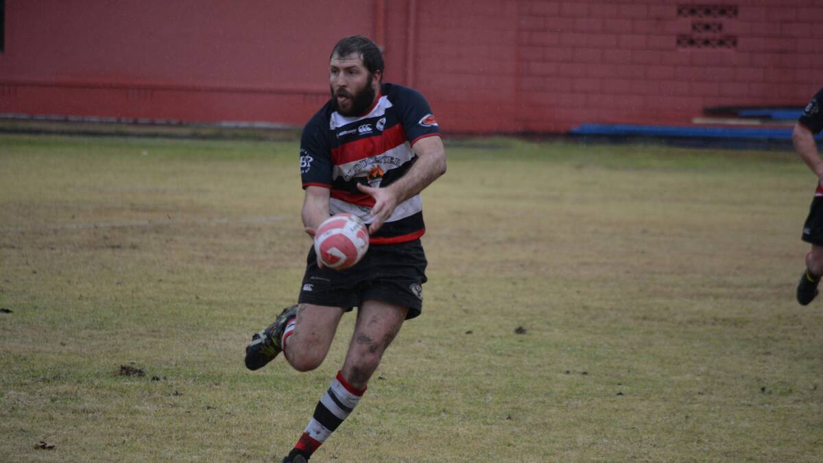 Cockies centre Scott Batey on the attack against the Myall Coast Mudcrabs.