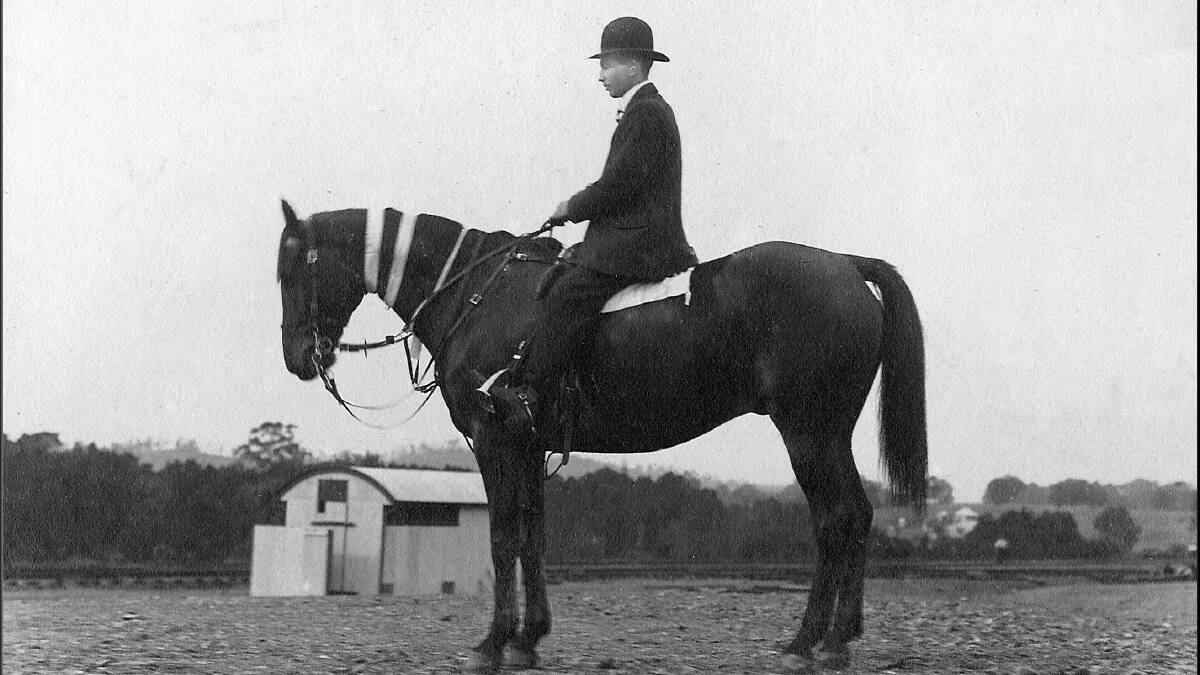 An undated picture of a man and horse at Gloucester Show. The horse may have been called 'The Major'.