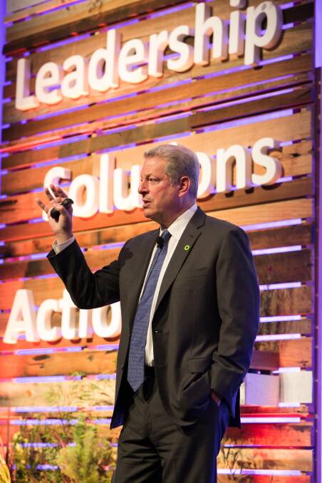 Al Gore speaks at the Climate Reality leadership seminar in Melbourne last month. Pic courtesy of James Thomas Photography.