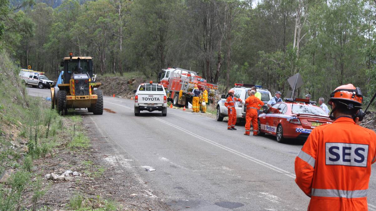 Images from the scene of today's truck crash at Giro which left a man injured.