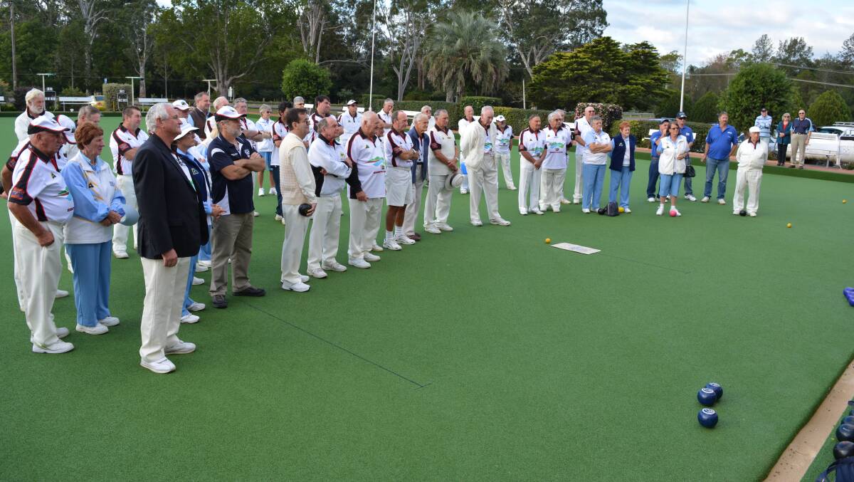 Club members and guests gathered on the new green ahead of its opening.