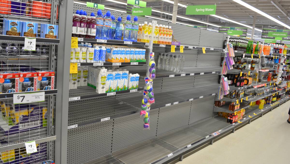 Woolworths had sold out of bottled water this afternoon after the town supply was contaminated. 