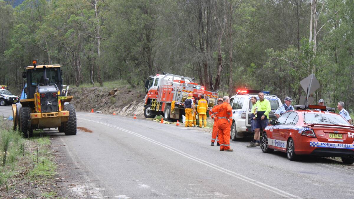 Images from the scene of today's truck crash at Giro which left a man injured.