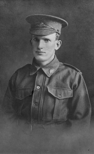 Studio portrait of Private Herbert Henry Soars, 19th Battalion, of Gloucester. Pic Australian War Memorial archives.