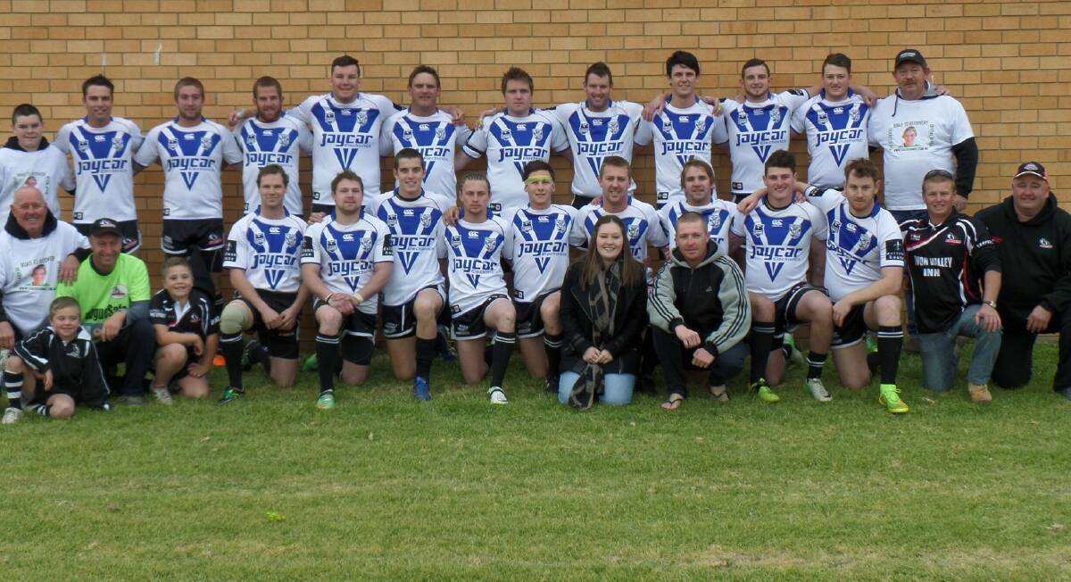 The Gloucester Magpies wore jerseys donated by the Canterbury Bulldogs in their match against the Karuah Roos earlier this month. The jerseys were later auctioned off. 