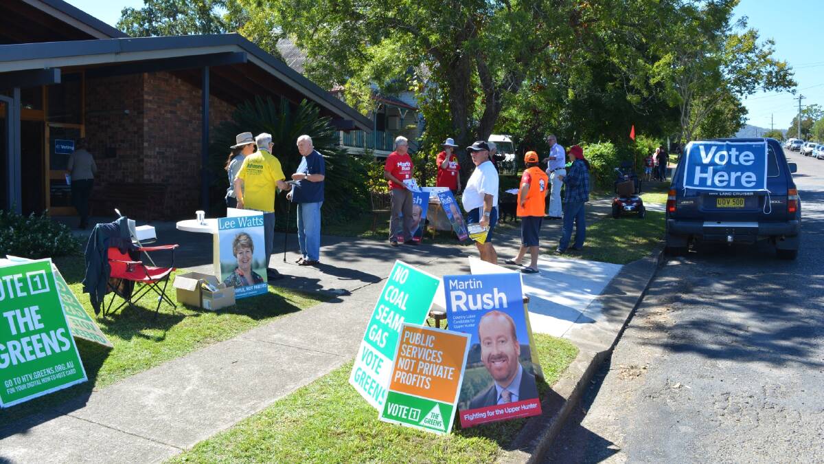 The polling booth at Gloucester Senior Citizens Centre on Saturday.